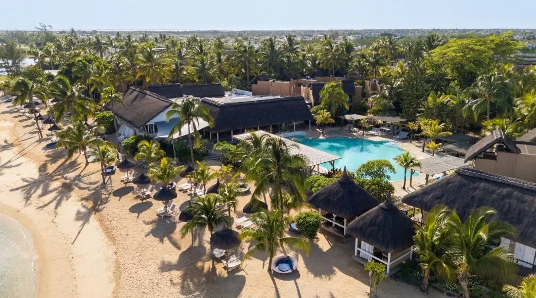 aerial view of the hotel veranda pointe aux biches with pool view