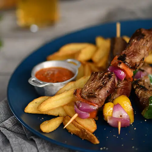 Veranda Resorts Dishes Brochette and Chips