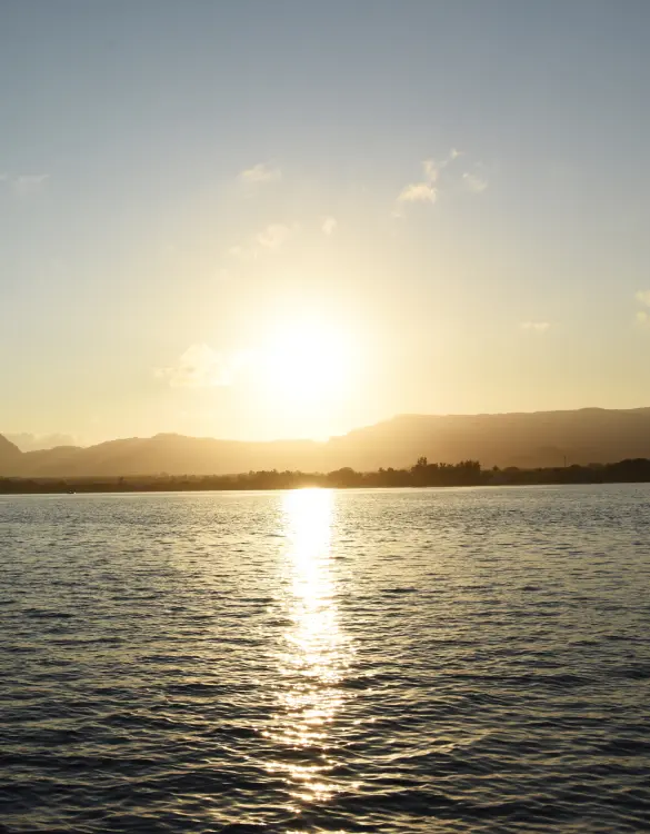Coucher de soleil à la baie de Tamarin