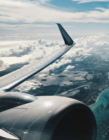 Mauritius viewed from the sky of an airplane