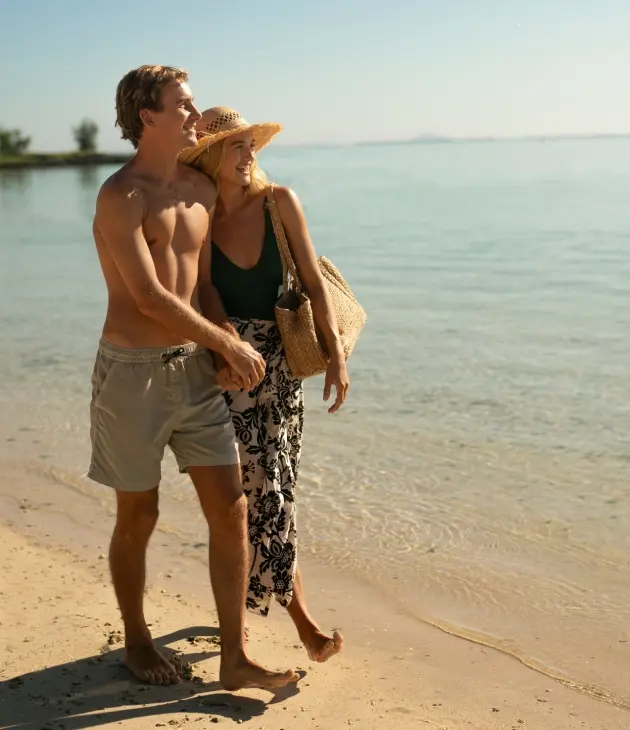A couple enjoying a special island rush offer